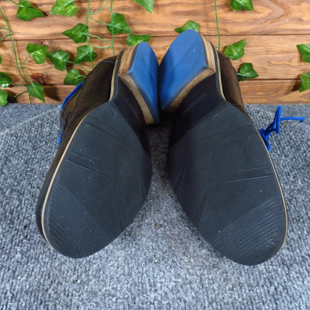 Steve Madden Kittch Men‎ Derby Oxford Shoe Size 9.5 Dress Casual Black Leather